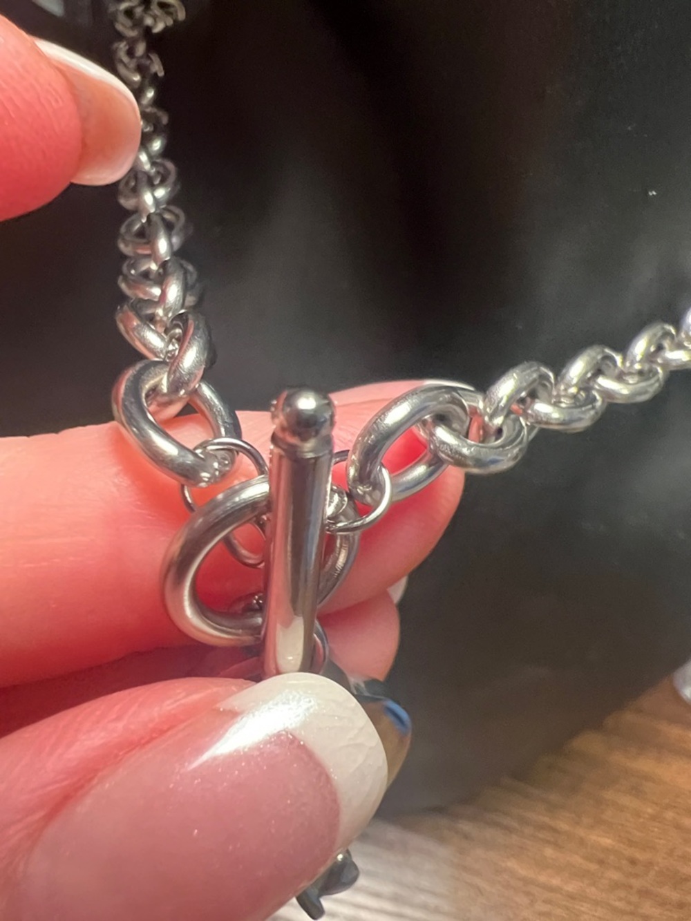 Silver Heart Tag Toggle Necklace and Bracelet Set - Picture 2 of 16
